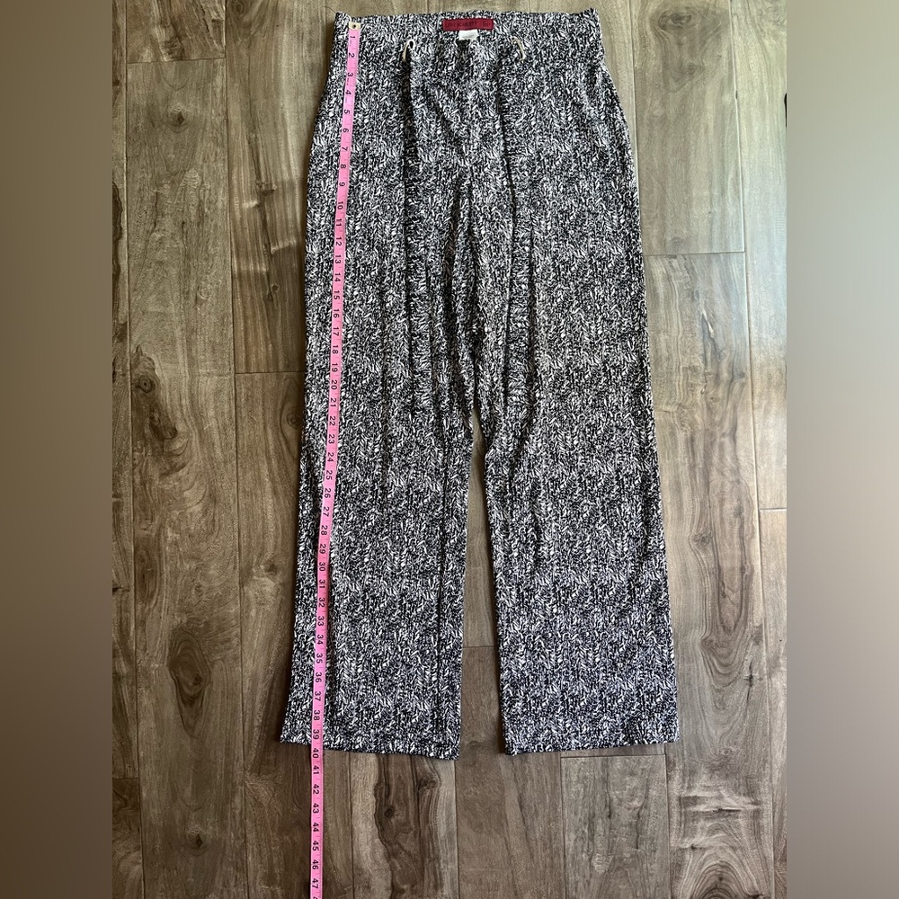 Black & White Marled Wide Leg Knit Pants